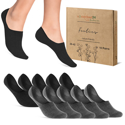 Füßlinge Damen Herren 10-50 Paar Unsichtbare Sneaker Socken Baumwolle Silikonpad