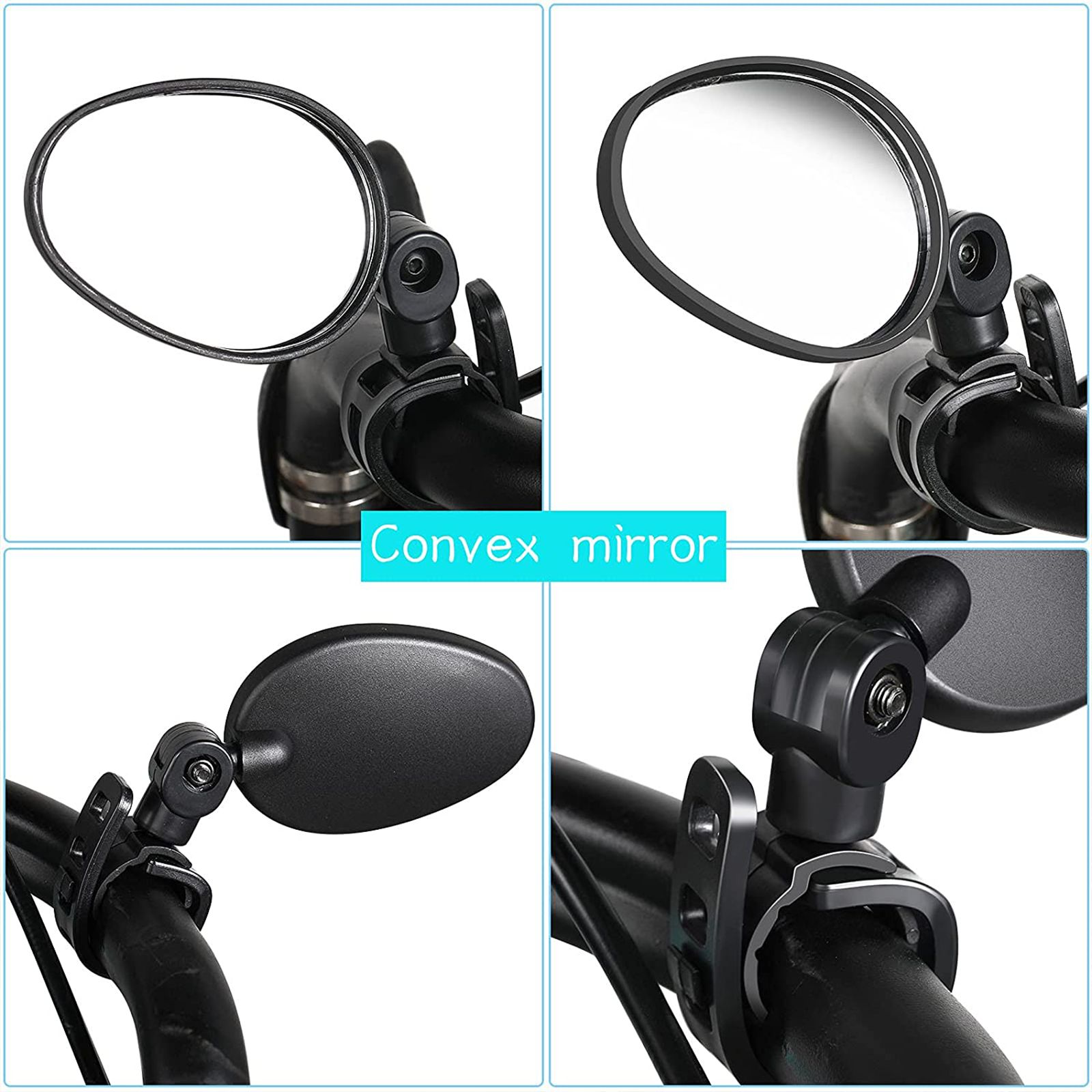 Bike Mirror Rotaty Round MTB Road Handlebar Bicycle Rear View Glass Cycling USA
