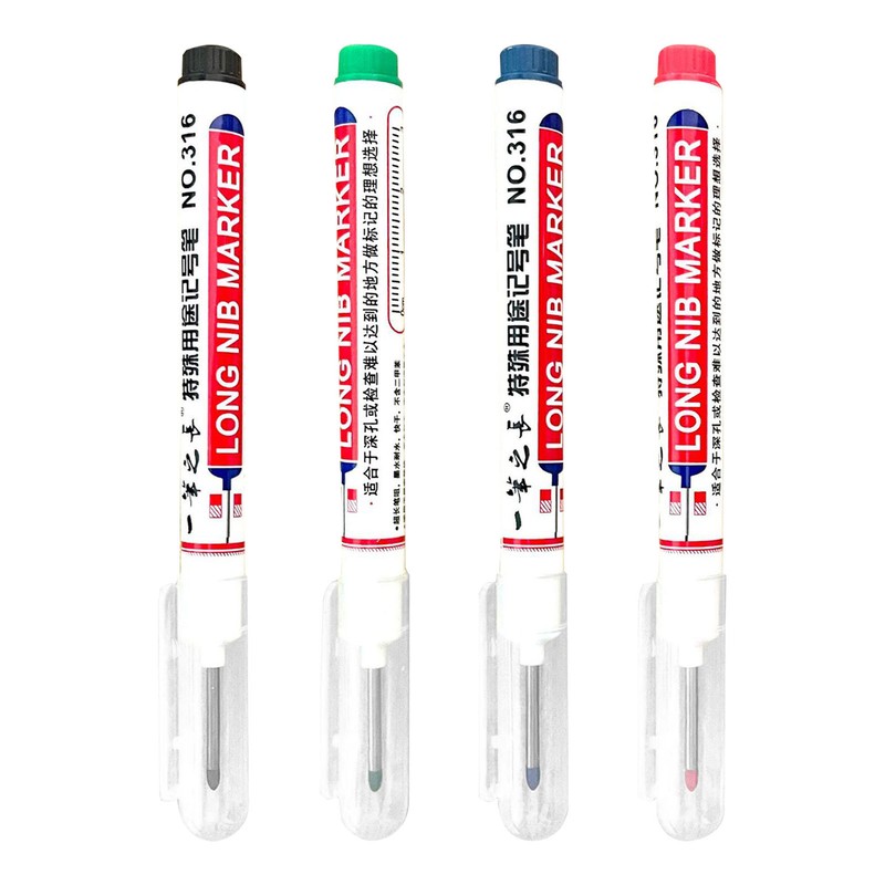 5PCS Long Nosed Marker Waterproof Scriber Marking Tools Long Nose Deep Hole