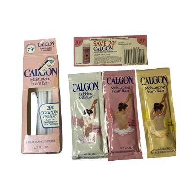 Vintage Calgon Moisturizing Foam Bath Packets  Sample Box (3-4, 1 Missing) NOS