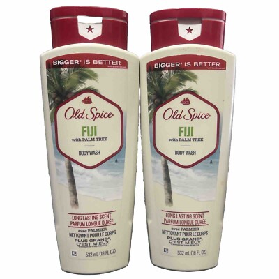 Old Spice Body Wash for Men, Fiji with Palm Tree Scent, 18oz each - Pack of 2