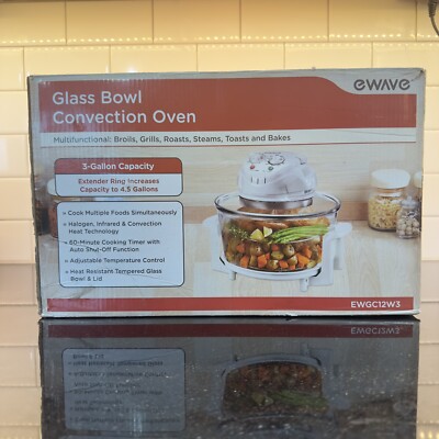 Magic Chef Ewave 3 Gallon EWGC12W3 1300-Watt Glass Bowl Convection Oven-Open Box