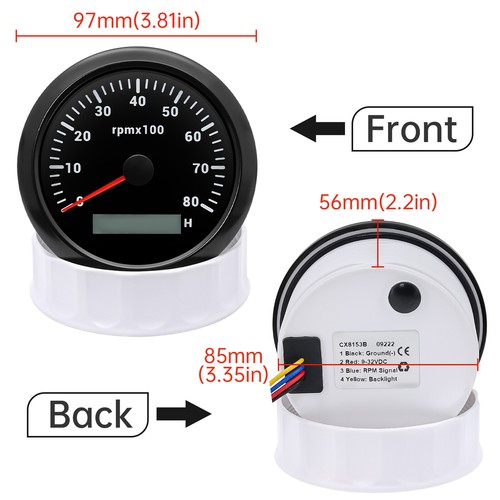 6 Gauge Set 85mm Boat GPS Speedometer 160MPH&Tacho 8000RPM Gauge with Sensor 