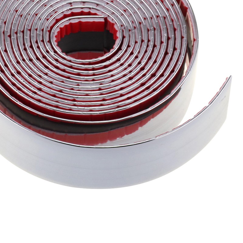 30MM X 2.5M CHROME STYLING MOULDING TRIM STRIP SELF ADHESIVE METRE
