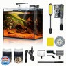 3 Gallon Small Fish Tank Glass Aquarium Set, Starter Kit with Heater Self Cleaning System Filter Bright Light Rocks Gravel Cleaning Tool, Leak-Proof Clear Rimless Desktop Spaces Saving Betta Fish