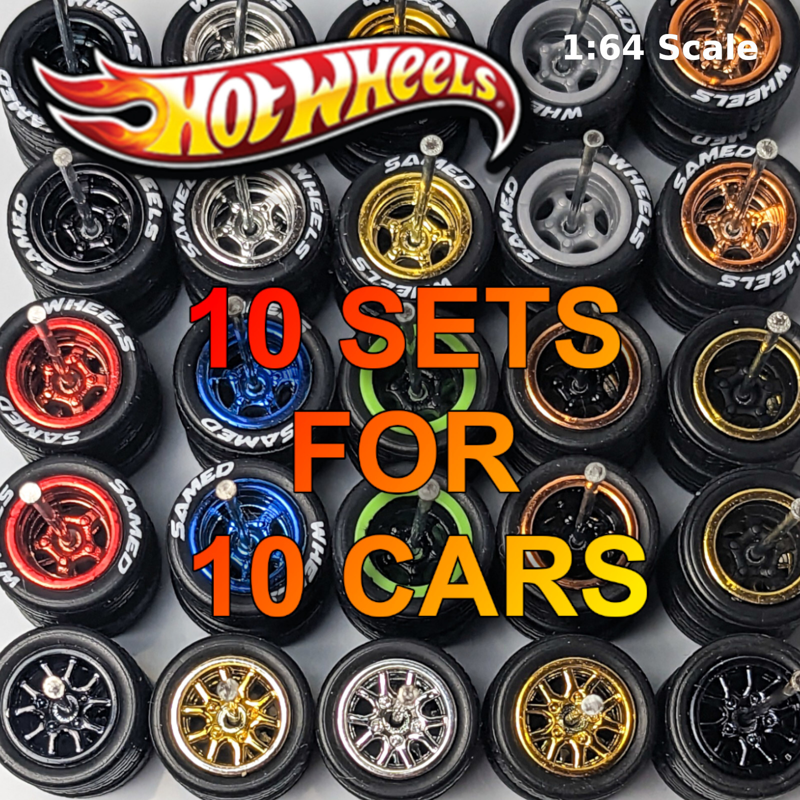 5 spoke Real Riders Redline Wheels and Tires Set for 1/64