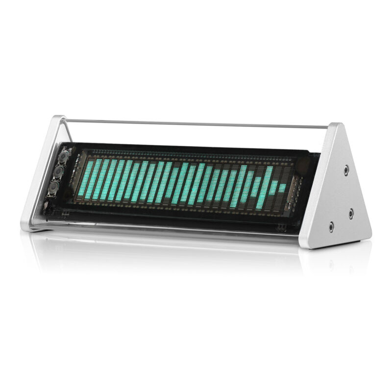 VFD Audio Spectrum Analyzer Bluetooth Desk Clcok Speaker Receiver w/IR