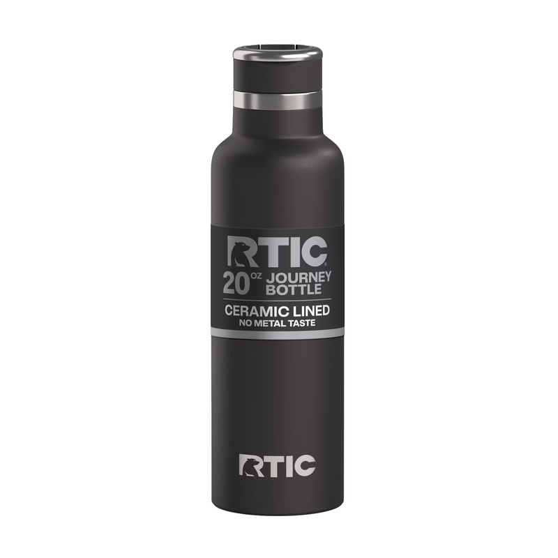 20 Oz Ceramic Lined Insulated Journey Bottle, Leak-Proof Lid, Black