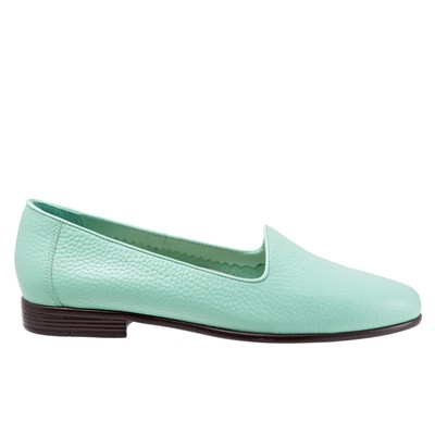 

Женские синие узкие кожаные лоферы на плоской подошве Trotters Liz Tumbled T1807-322 6, Синий, Trotters Liz Tumbled
