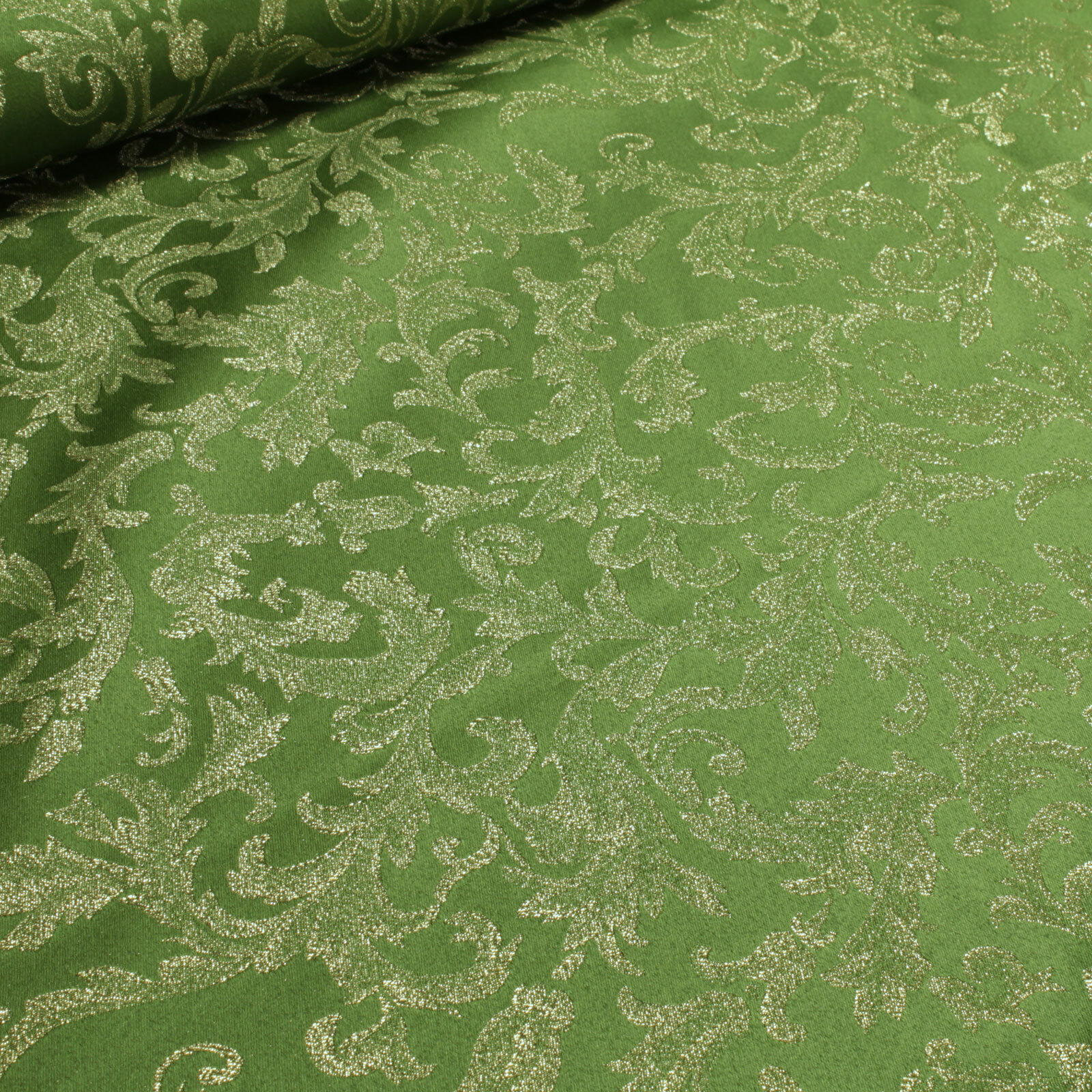 Goldbrokat Stoff – Polyester Jacquard, 280 Cm Breit, Barockes Design, Beidseitig Nutzbar, 1 Laufmeter