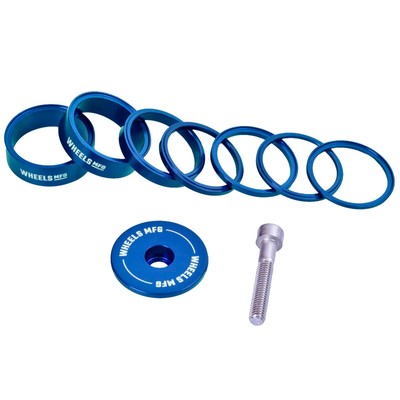 Wheels Mfg StackRight Essential Headset Spacer Kit, 1-1/8'' Blue