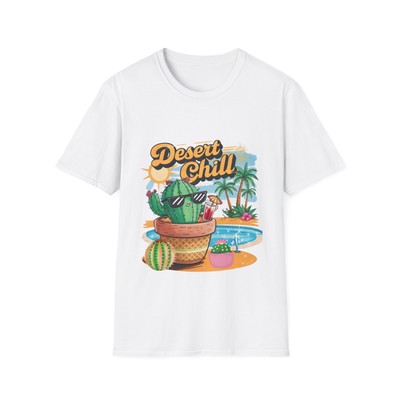 Funny Beach Cactus Man Unisex Softstyle T-Shirt