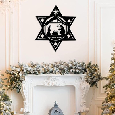 Nativity Scene Star Decoration Centerpiece Yard Sign Christmas Garden robust