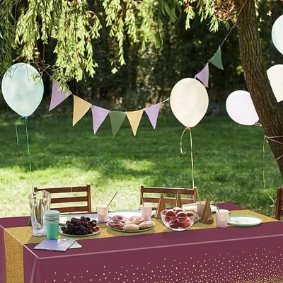 Tablecloth and Sequin Table Runner Set Polka Dots Confetti Table Cover Dining...