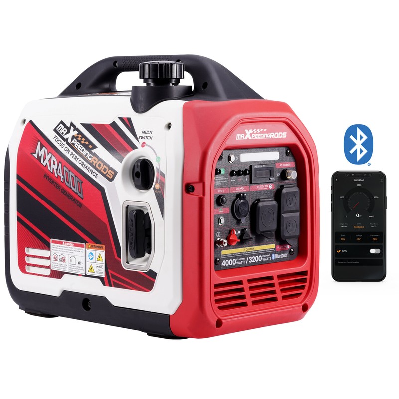 4000W Quiet Generator Inverter Portable For Home Camping EV-Charging w/Bluetooth