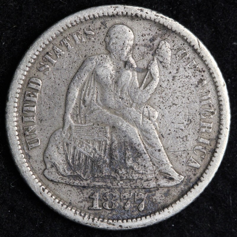 ちーたま 1877-CC Seated Liberty Silver Dime CHOICE FINE/VF E191 GZNP | eBay