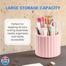 Sallurna Desk Organizer, 360° Rotating Pen Holder for Desk, Pencil Cup with 7 Compartments Storage Box Caddy for Kids, Office, School, Home (Pink)