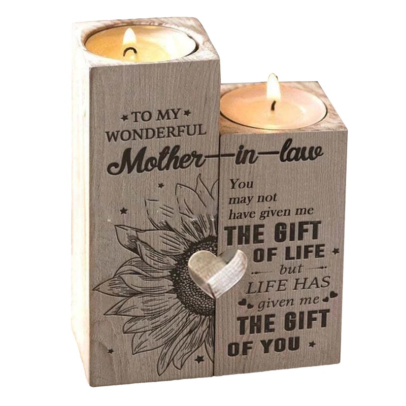 Wooden Candle Holder Desktop Candlestick Round Table Decoration DIY Ornament