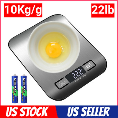 Digital Electronic Kitchen Food Diet Postal Scale Weight Balance 10KG / 1g 22lb