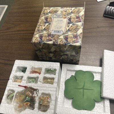 Cherished Teddies MINI IRISH TEA SET  542105 Abbey Press Exclusive 1999 Shamrock