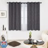 Deconovo Grey Blackout Curtains for Bedroom, Thermal Insulated Soundproof Drapes, Wave Dots Foil Print, 52 x63 Inches Long, 2 Panels, Machine‑Washable Privacy Window Panel for Living Room Apartment