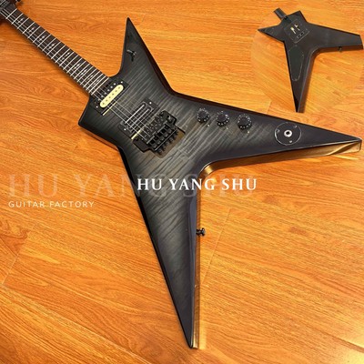 Dimebag Darrell ML Black Flame Maple Electric Guitar HH Pickups Black Hardware
