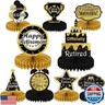9PCS Retirement Party Decorations, KSKSPE Retirement Centerpieces for Table,Black and Gold Retirement Table Decorations, Retirement Decor for Retirement Party Retirement Party Supplies Men and Women