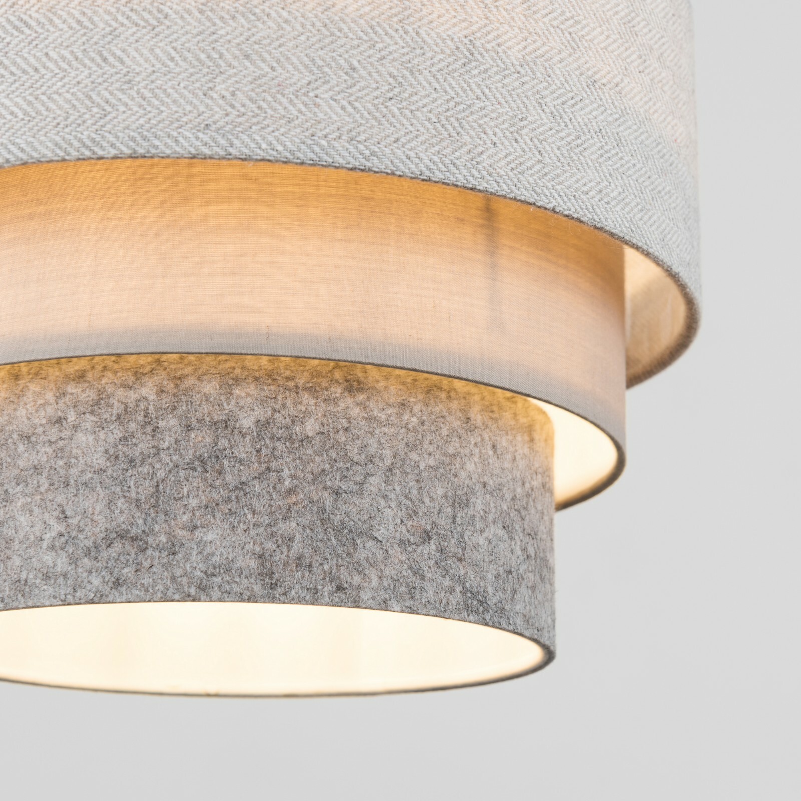 Easy Fit Ceiling Light Shade 3 Tier Herringbone / Fabric / Felt Design