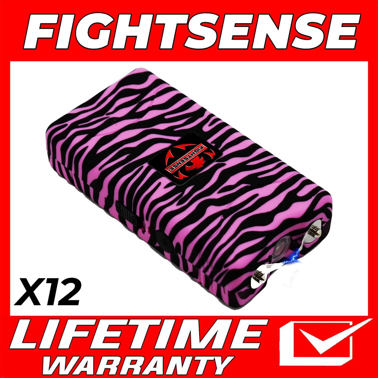 FIGHTSENSE(12) WholeSale  Heavy Duty Rechargable StunGun with LED Flashlight New