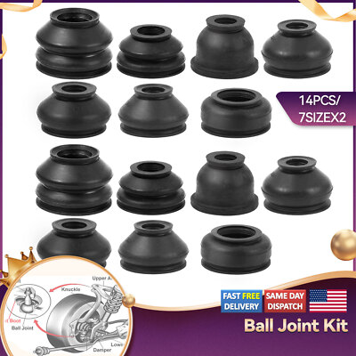 14pcs Universal Rubber Tie Rod End Ball Joint Dust Boots Dust Cover Boot Gaiters