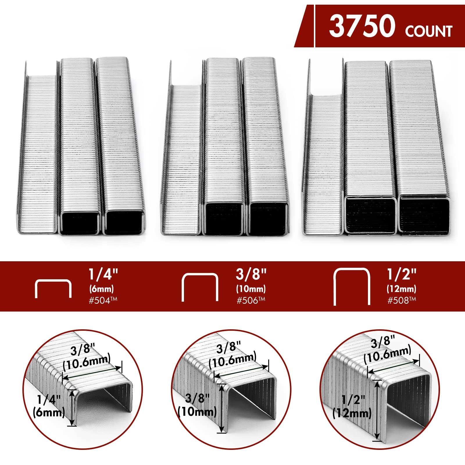 Arrow Pneumatic Staple Gun Oil-Free Upholstery Stapler T50 1/4" 3/8 1/2" Staples