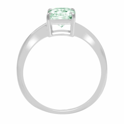 Pre-owned Pucci 2.5 Radiant Wedding Statement Bridal Classic Ring 14k White Gold Blue Moissanite In D