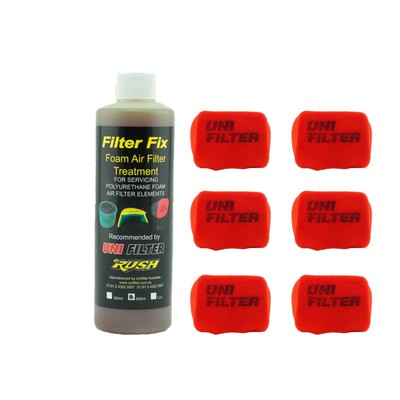 6 X UNIFILTER TJM AIRTEC(180W x 105H) Pre Cleaner Large Tapered Fit + Filter Oil