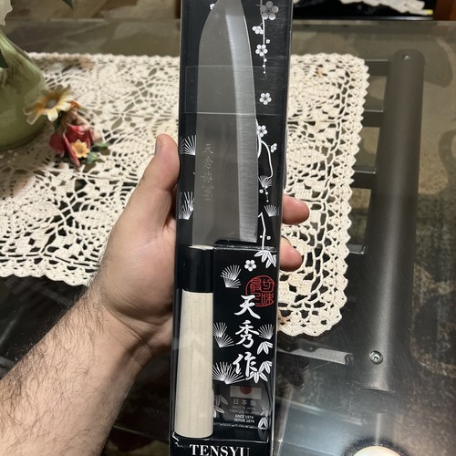 Tensyu Gyutou Stainless Steel Kitchen Chef Knife Natural Wood Handle J