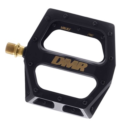 black and gold bike pedals