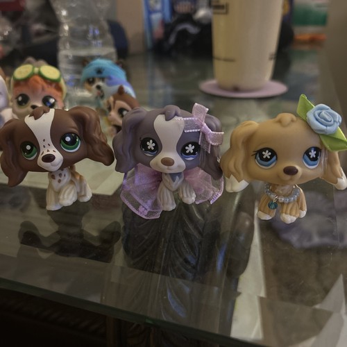 3PCS Pet Shop LPS Cocker Spaniel Set 156 672 748 with LPS