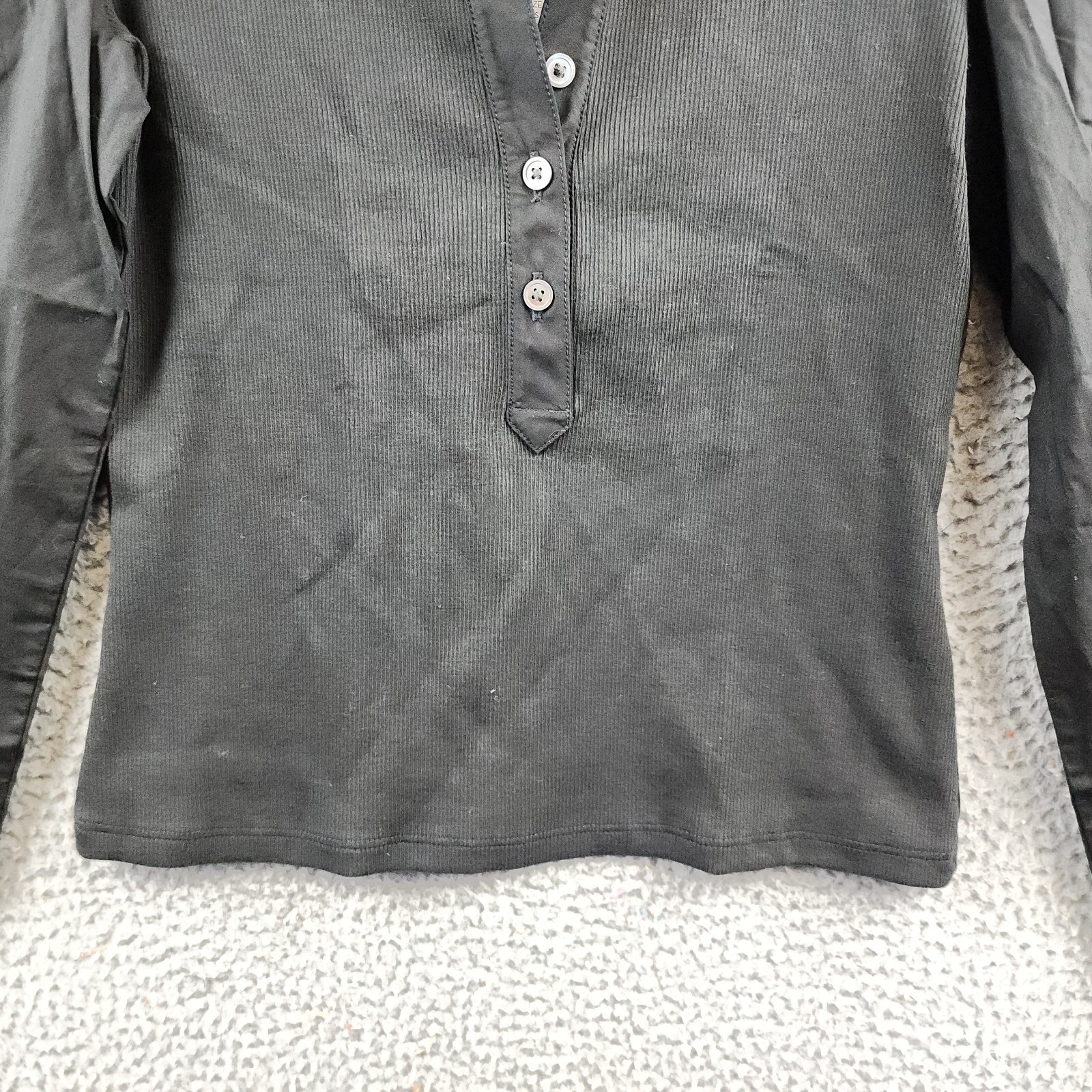 Veronica Beard Hania Collared Top Women's XS Black Collared Button Front L/S - Picture 3 of 14