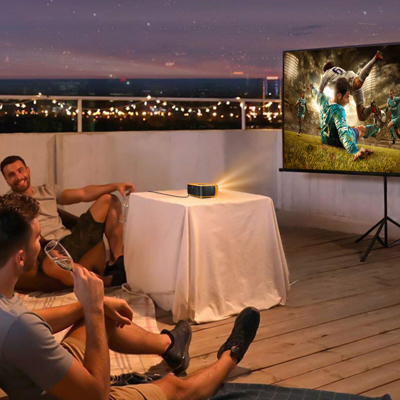 Mini Portable Projector 1080P HD LED Smart Outdoor Mobile Phone Children Bundle