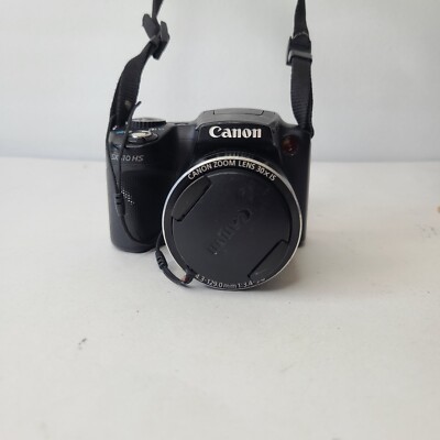 Canon PowerShot SX510 HS 12.1MP Digital Camera Black Tested Screen Scratched