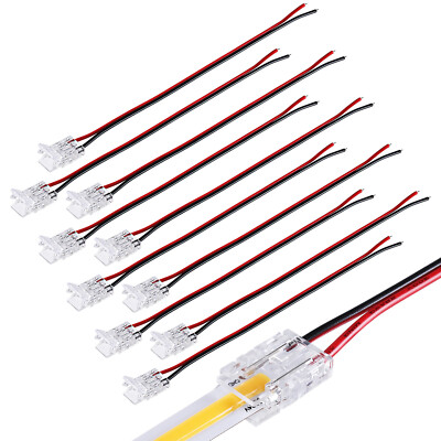 10-Pack 2 Pin 8mm LED Strip Light Connectors UL Listed