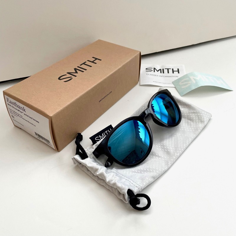 Smith New Eastbank ChromaPop Polarized Black Ice Blue Mirror