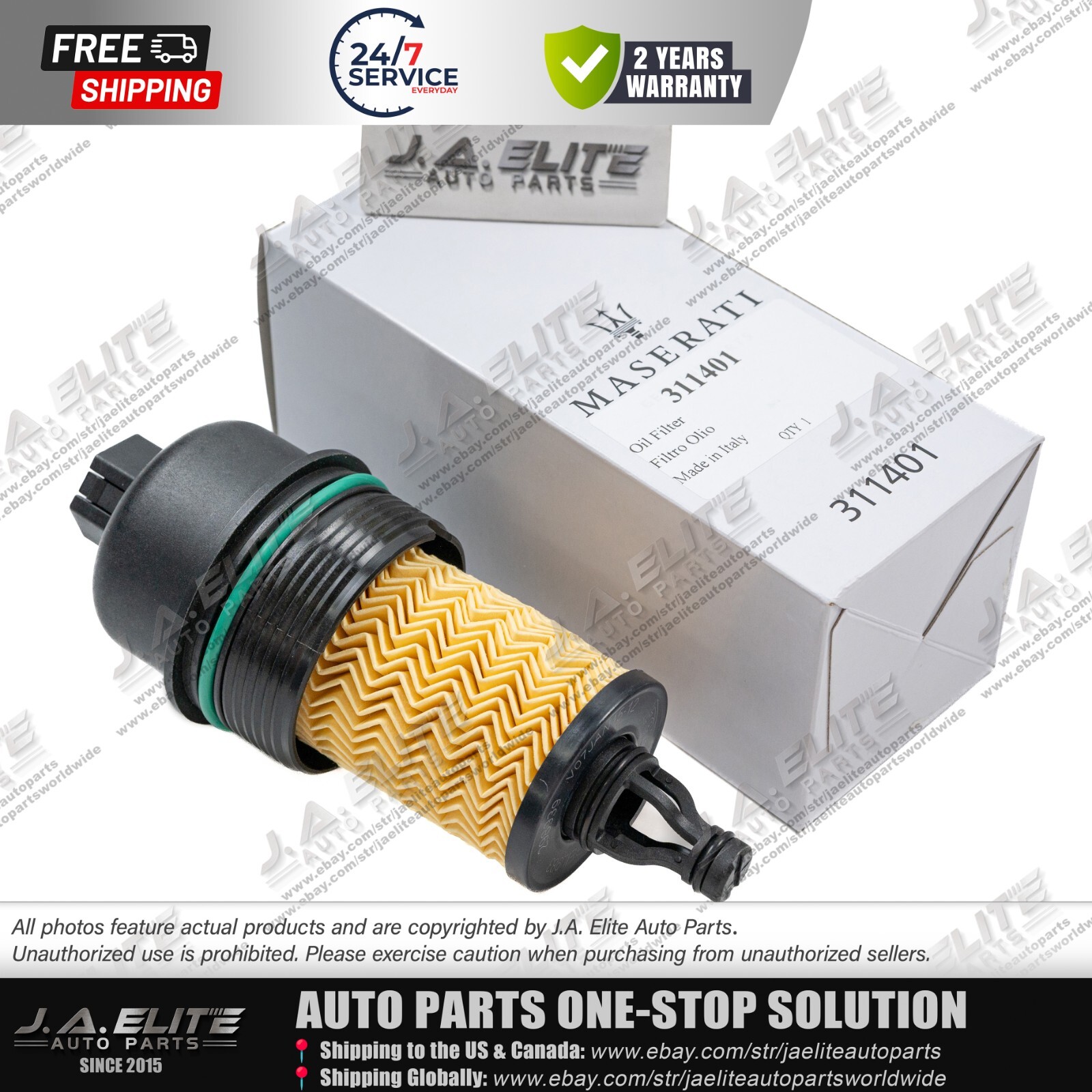Genuine Maserati Oil Filter for V6 Gas Ghibli Levante