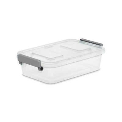 Sterilite 2.7 Qt Modular Plastic Latch Box, Titanium
