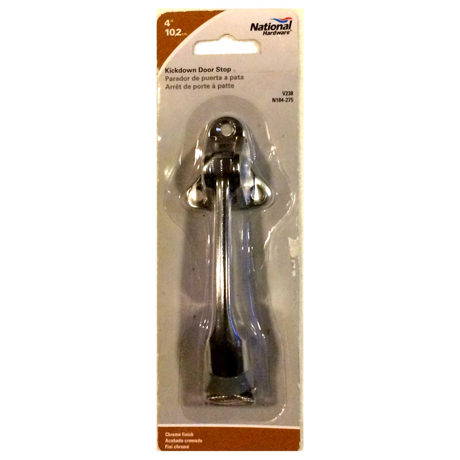 National Hardware N184-275 V238 Kickdown Door Stop in Chrome