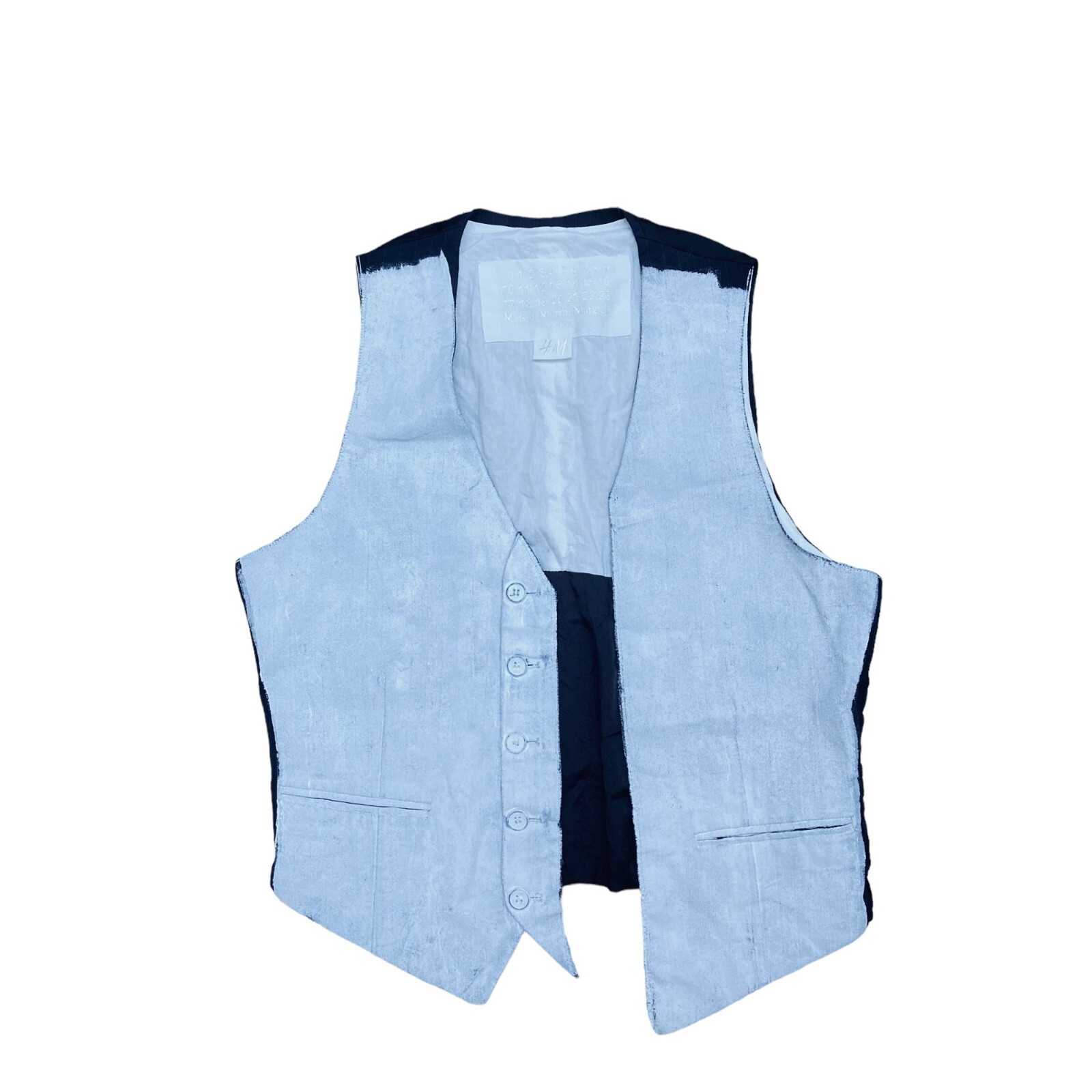 スーツ Maison Martin Margiela 2007ss studs vest Maison Martin Margiela X H&M Silver Black Painted Vest Men