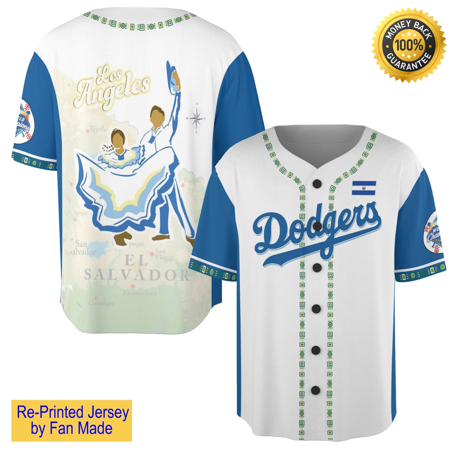 NEW Dodgers Salvadoran Heritage Night Jersey Giveaway - All Size
