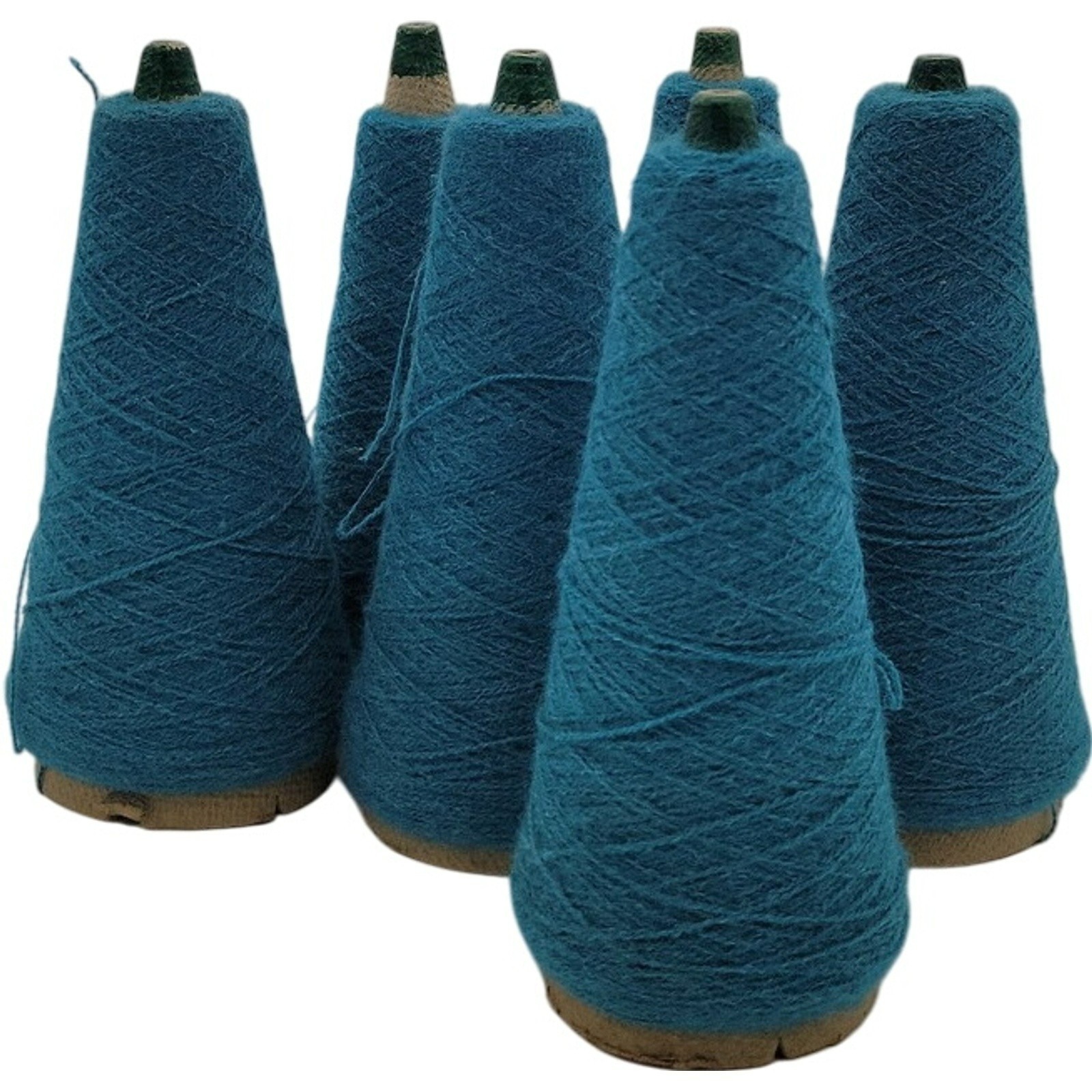 Templon Dark Teal 2/24 Heather Vintage Weaving Knitting Cone Yarn Lot of 6