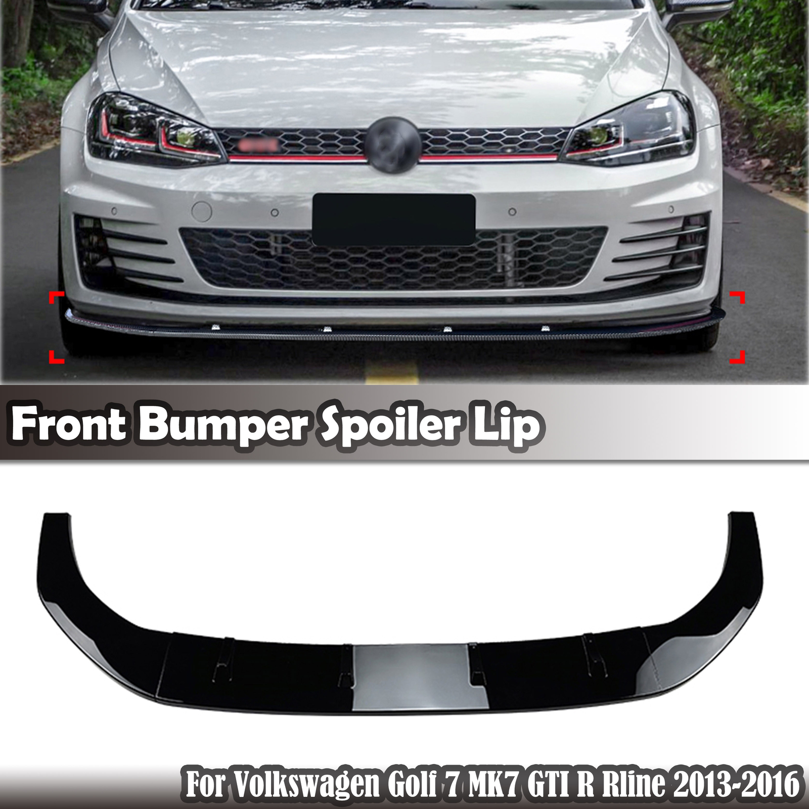 フォルクスワーゲンゴルフ7GTI R-LINE フロントリップ2013-2016 Front Bumper Spoiler Lip For Volkswagen Golf 7 MK7 GTI R