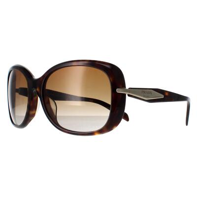 Pre-owned Prada Sunglasses Pr04zsf 2au6e1 Tortoise Brown Gradient Polarized