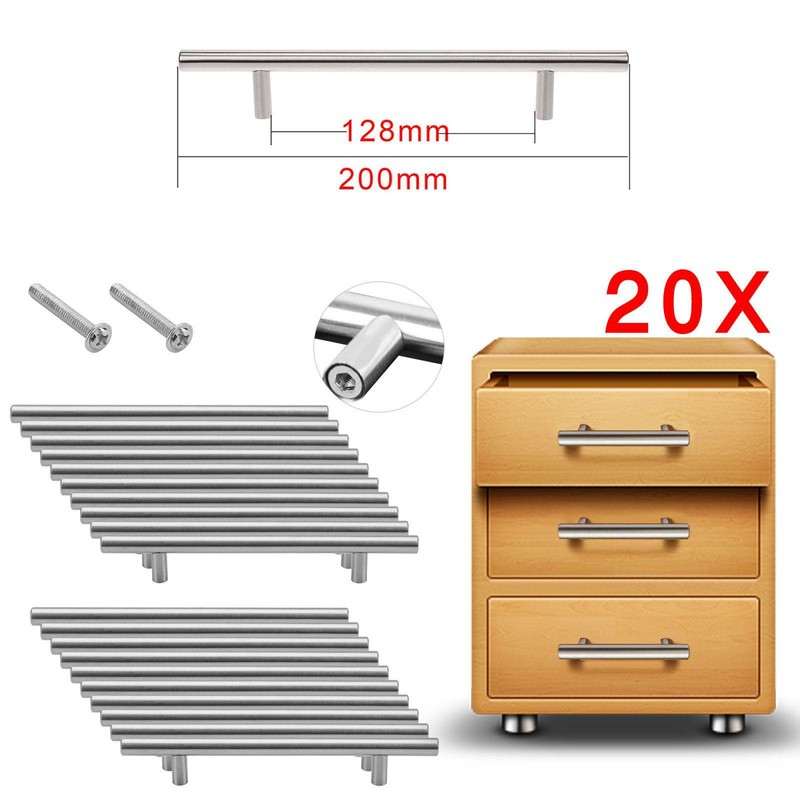 20X Edelstahl Stangengriffe Möbelgriff Schrankgriff Küchengriff